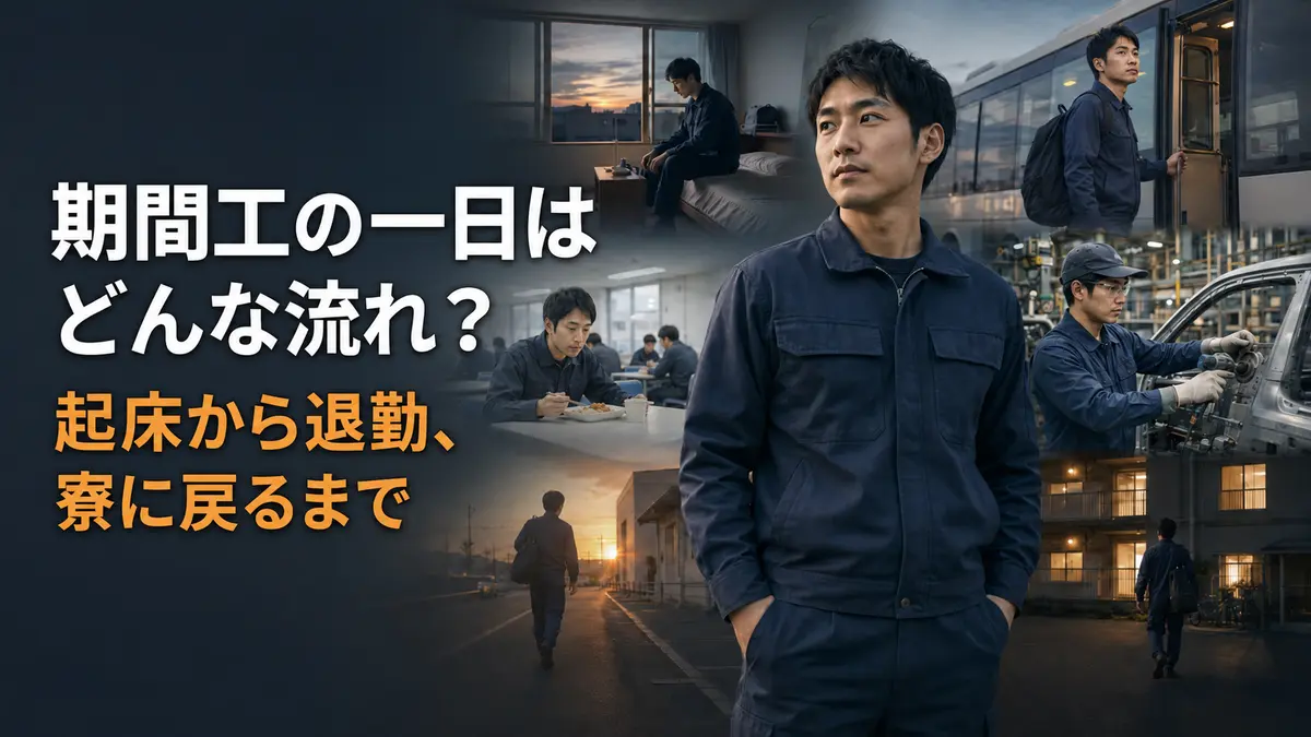 起床から工場勤務を終えて寮へ戻るまでの期間工の一
