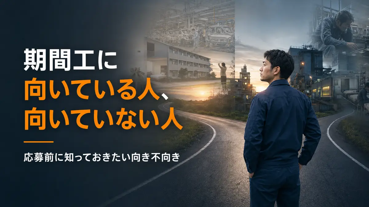 期間工に向いている人と向いていない人を比較する画像