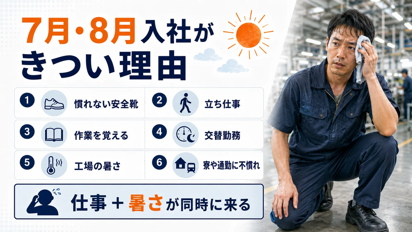7月と8月の期間工入社で仕事と暑さの負担が同時に来る理由