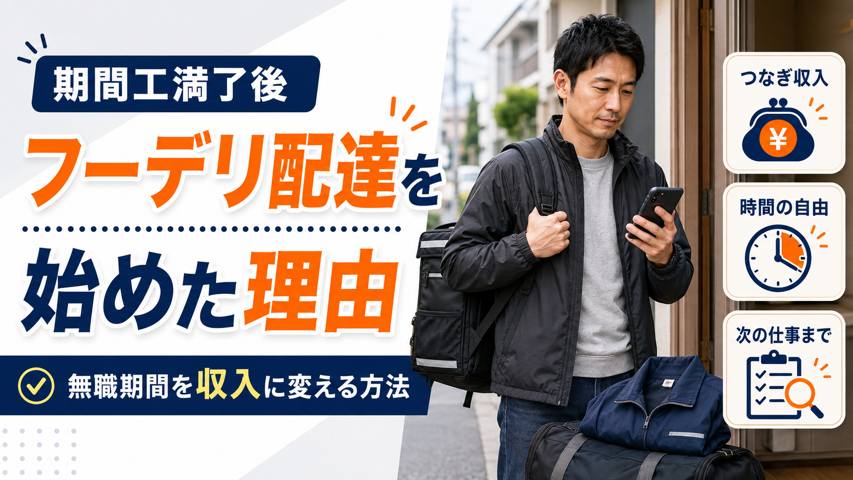 期間工がフーデリを副業に選ぶアイキャッチ