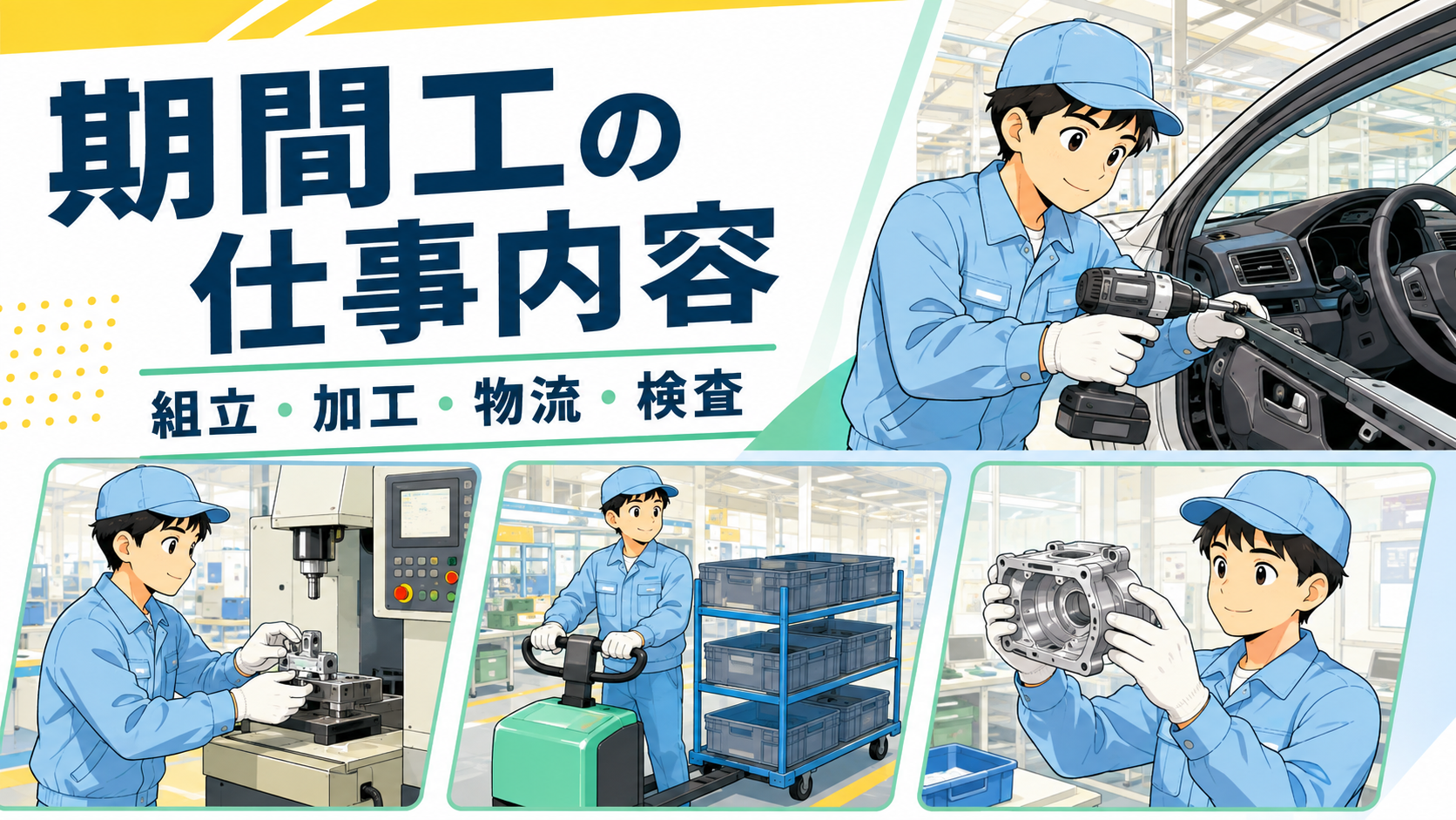 期間工の仕事内容｜組立・加工・物流・検査