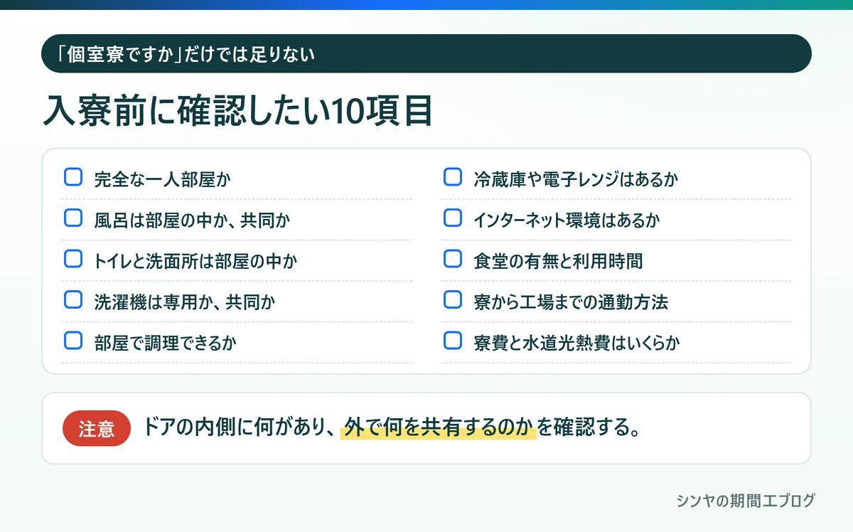 期間工の入寮前に確認したい10項目のチェックリスト