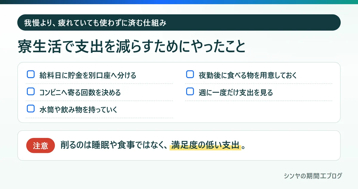 期間工の寮生活で支出を減らすためにやった5つのこと
