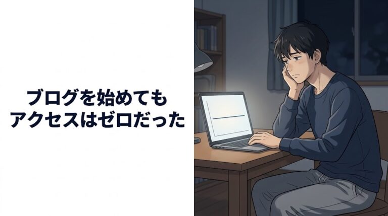 アクセスのないグラフを見てほおづえをつく男性のイラスト